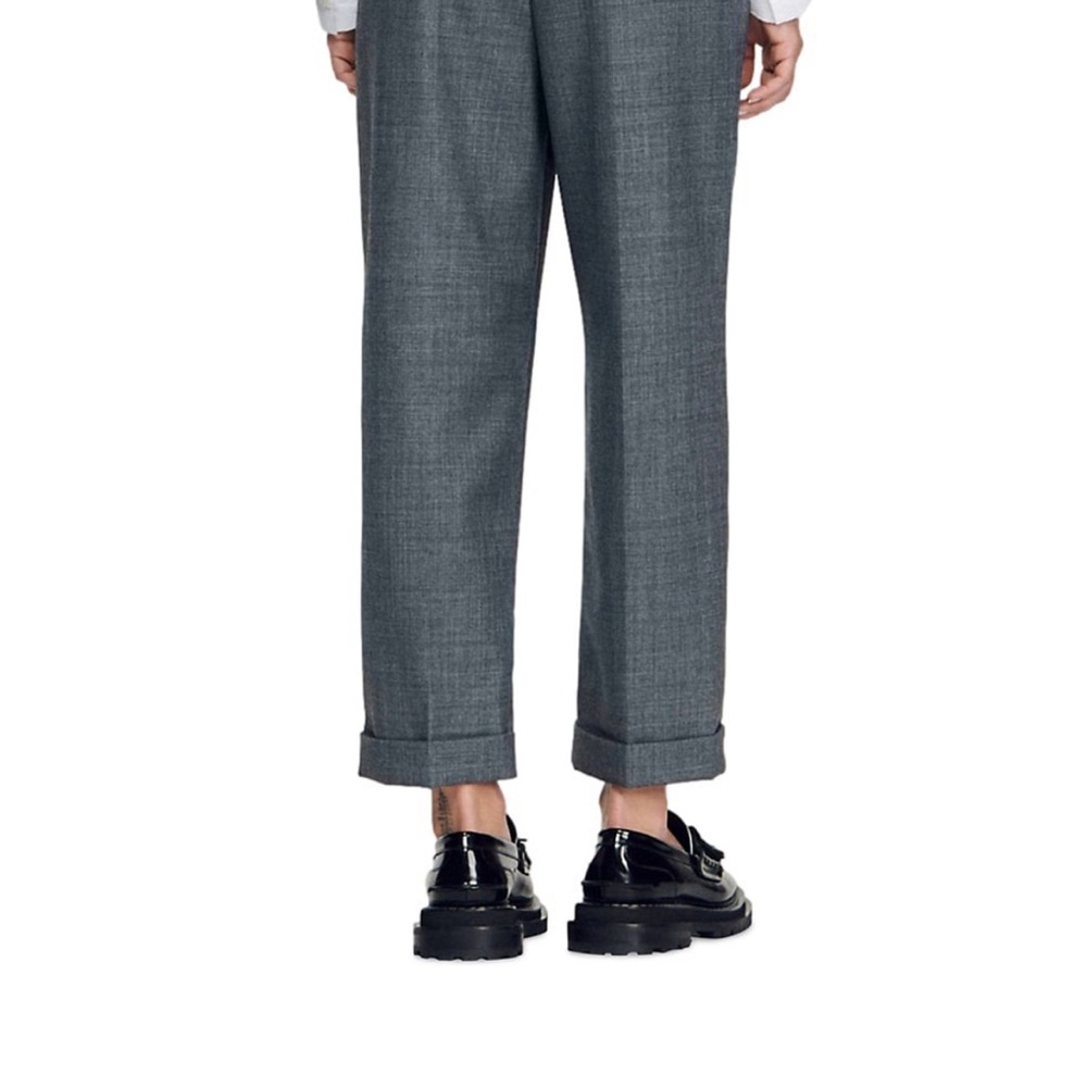 Sando Clive Wool-Blend Trousers in Dark Grey sz 40 (10) Medium - Picture 3 of 12